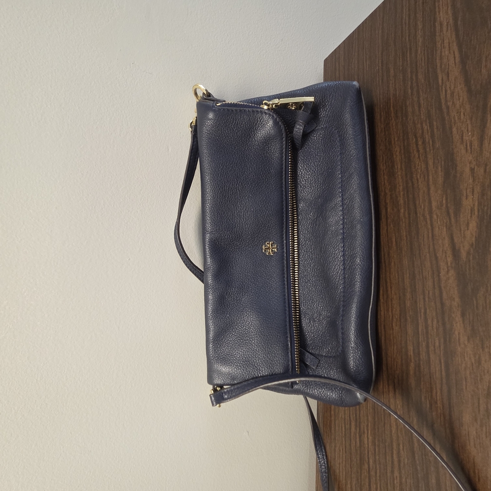 Tory Burch Blue Crossbody Bag with Structured Design
